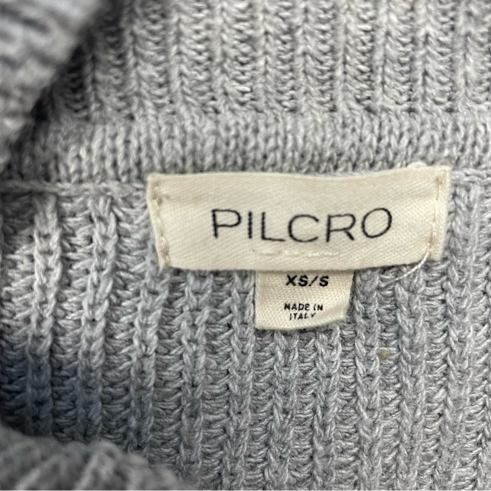 Pilcro Anthropology Mock Neck Layering Sweater Vest Grey Open Side with Button - Picture 7 of 10